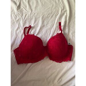 Just Be Red Lace Everyday Bra 38D Nylon & Spandex Adjustable Straps With Tag